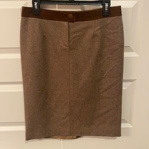 Blumarine wool and suede skirt